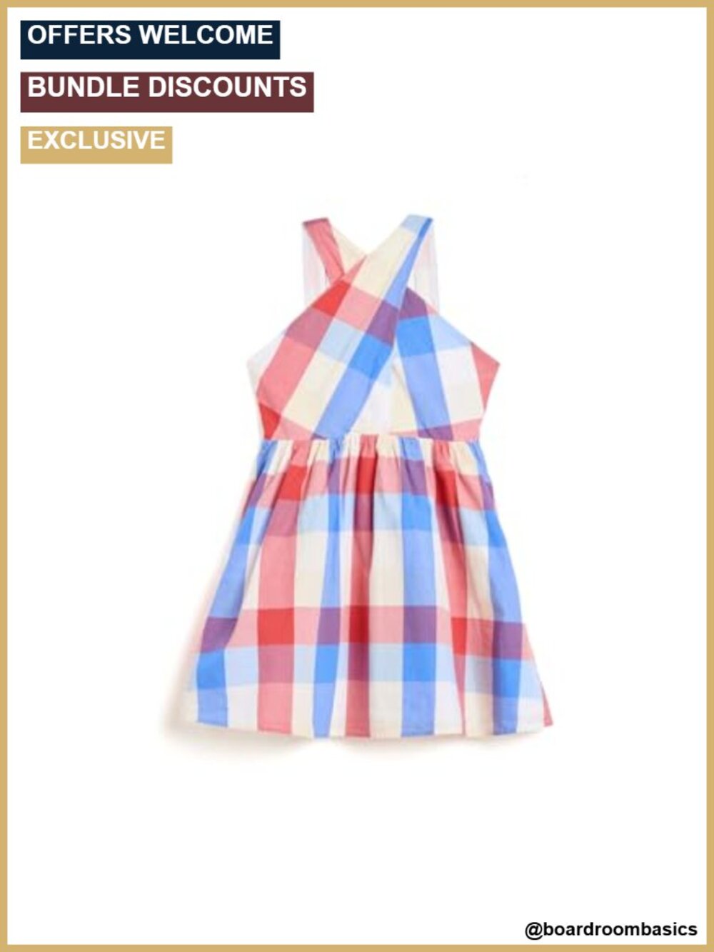 Plaid Halter Dress Cap Sleeve Button Back Above Knee Girls